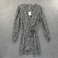 NWT Free People Kinsley Wrap Dress Pine Needle Combo Floral Mini Cupro Preppy 6