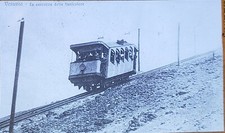 Car on Cog Railway, Mt Vesuvius, Italy, c1920 s Magic Lantern Glass Slide