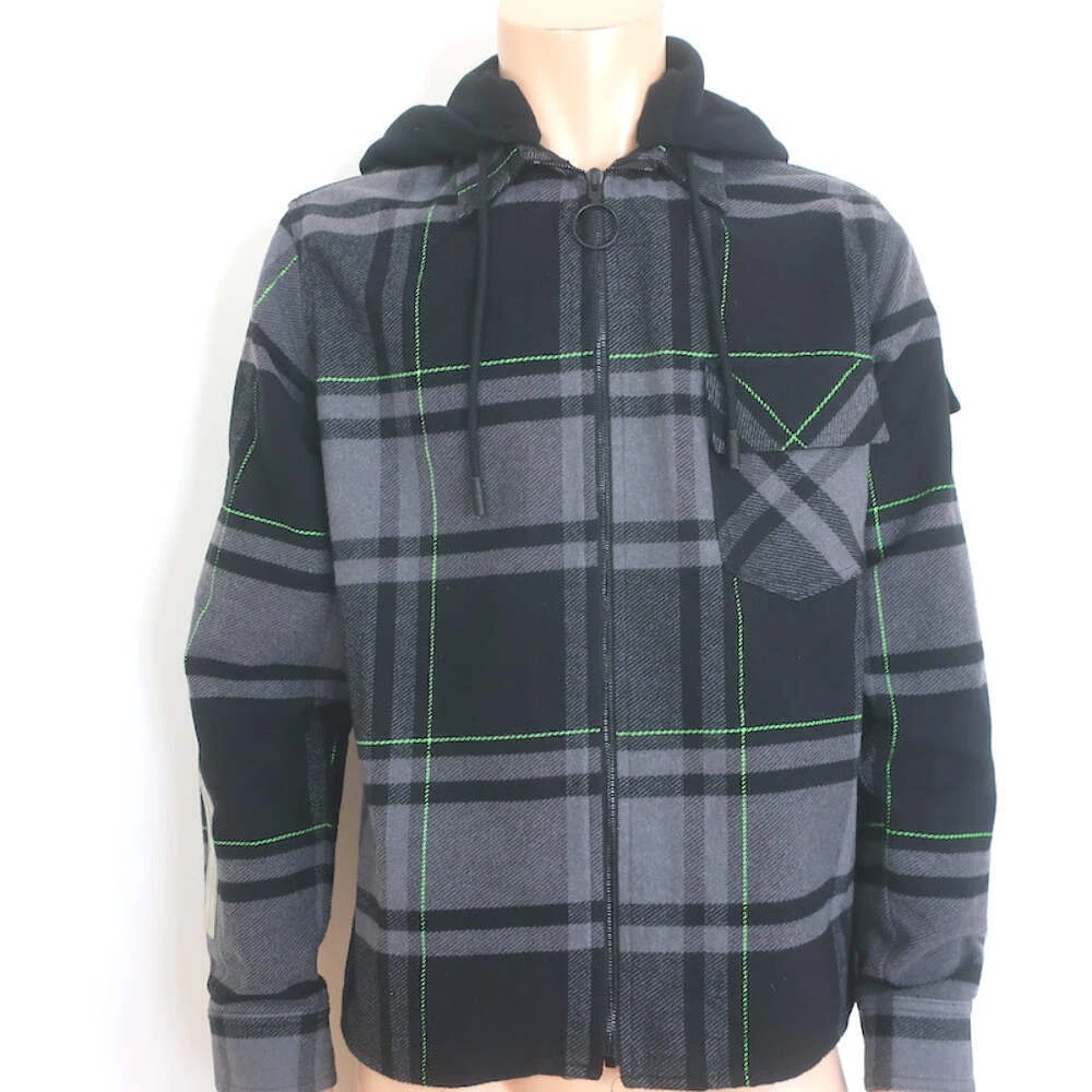 Giacca Off White c o Virgil Abloh Impressionismo Flanella Plaid Grigio Taglia Media