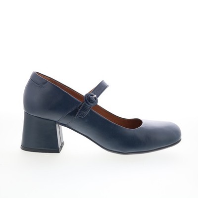 Miz Mooz Seely Womens Blue Leather Hook & Loop Pumps Heels Shoes