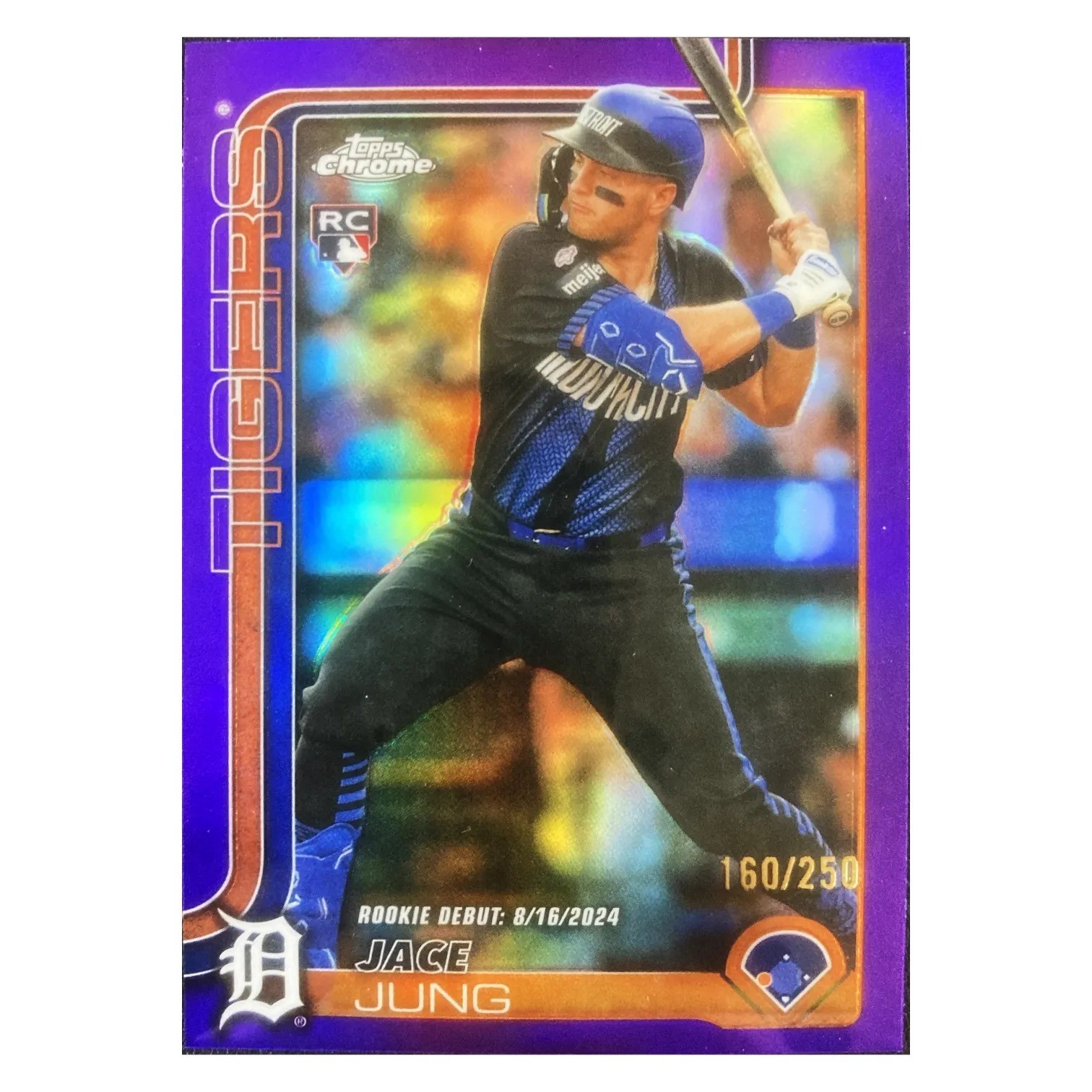 2025 Topps Chrome Update - Jace Jung #USC121 Purple Refractor /250 (RC)