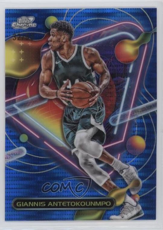 2023 Topps Cosmic Chrome Blue Moon Refractor 32/99 Giannis Antetokounmpo #27 5i3