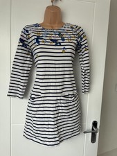 Joules Black & White Striped Dress Size 10