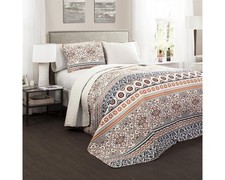 Lush Decor King Quilt Nesco Stripe Reversible Boho Cotton Bedding 3 Piece Set