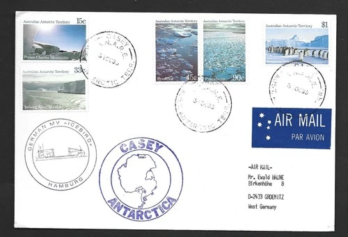 Australia Antarctic AAT 1985 Scenes Series II set on Plain Casey FDC addressed