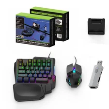 Zunate Half Hand Gaming Keyboard & Mobile Gaming Set, 4-in-1 Mobile Keyboard ...