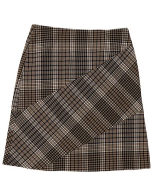 Max & Co. Womens A-Line Skirt W29 Medium Brown Check BI04
