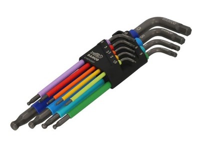 Bahco - C1997LM/9P Metric Long Ball End Coloured Hex L-Key Set, 9 Piece