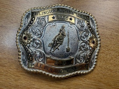 Arlington Buckle Series Female Pole Bending 2-D Champion Belt Buckle (2006)