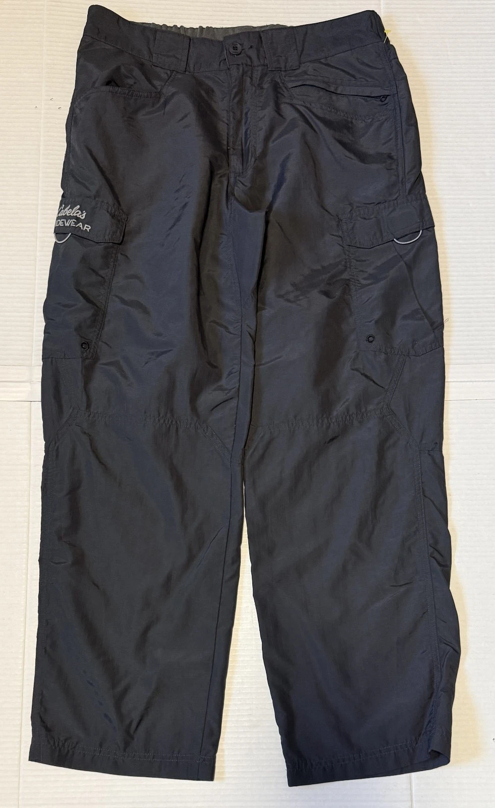 CABELAS Guidewear - Men's Gray Cargo Nylon Zip Pockets Fishing Pants - Medium