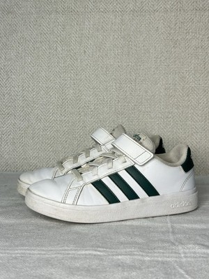 Adidas Unisex Kids Grand Court 2.0 Tennis Shoes Sneakers White & Green Size 13k