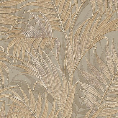 Design ID Grace Tropical Palm Leaf Gold Tapete Struktur Kleister The Wall Vinyl