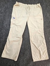 Cherokee Workwear 4020 Scrub Pants Womens L Khaki Drawstring Waist Straight Leg