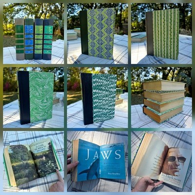 Reading Digest Condensed Book Lot 4 GREEN Staging Decor JAWS 70s 80s Decorated