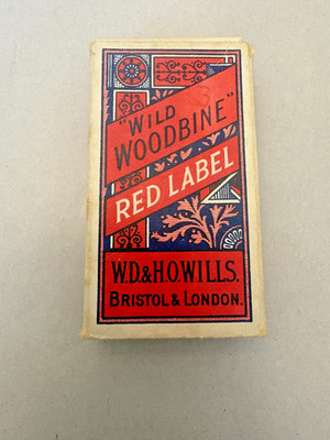 W.D. & H.O. Wills Wild Woodbine Red Label Empty Cigarette Packet Vintage