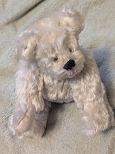 Vintage Jointed 11 White/Lt. Brown Teddy Bear Plush Stuffed Animal