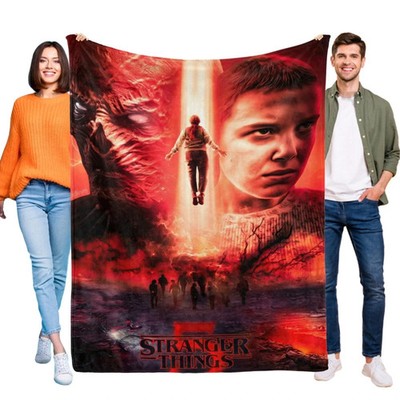Season 5 Vintage 80s Horror Vibe Flannel Blanket Soft Cozy Gift