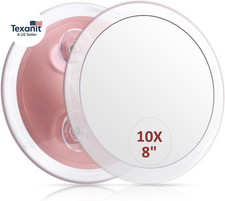 Large 8 Inch round Magnifying Mirror with 3 Suction Cups for Easy Mounting 10X