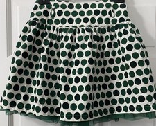 Childrens Place Girls Size 14 White Green Polka Dot Skirt Tulle Lined Party Adj