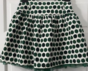 Childrens Place Girls Size 14 White Green Polka Dot Skirt Tulle Lined Party Adj