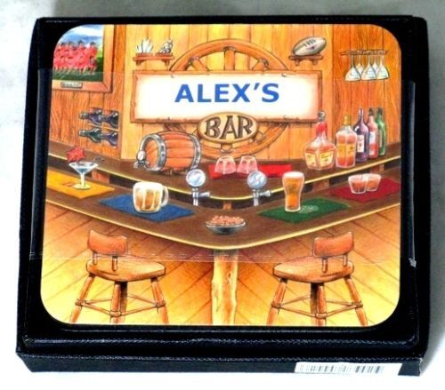 ALEX'S BAR NAME SET OF 6 CORK BACKED COASTERS - Picture 1 of 1