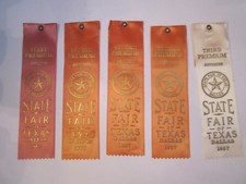 (13) 1957 STATE FAIR OF TEXAS WINNER'S RIBBONS - ANTIQUES - OFC-D