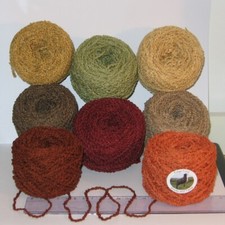  400g Pack 8 Autumn Boucle 100% British Wool Aran knitting yarn Brown Red Orange