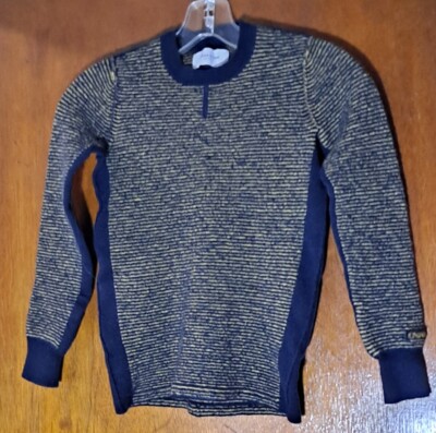 Ovadia Sons New York Navy Gold Stripe Crew Neck Wool