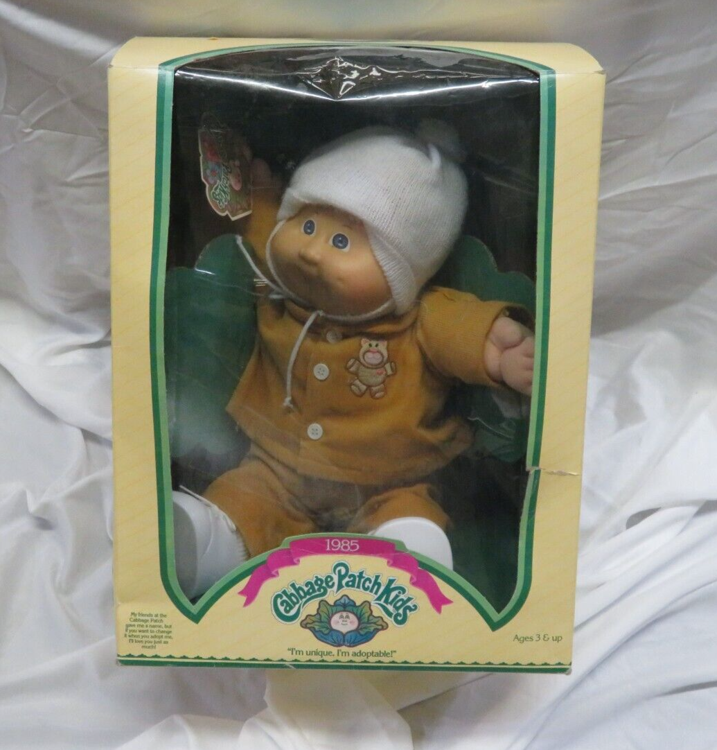 Cabbage Patch Kids 1985 NIB Original w/ Birth Cert bonnet Bear Guy