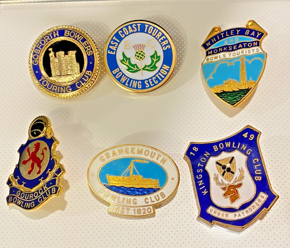 VINTAGE BOWLING CLUB ENAMEL BADGES, BOWLS, ASSOCIATIONS, EX PRESIDENTS - Image 2 of 4