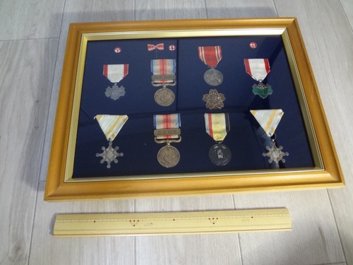WWII Japanese Treasure Training winner Shooting Manchuria .etc set medal frame - Picture 2 of 24