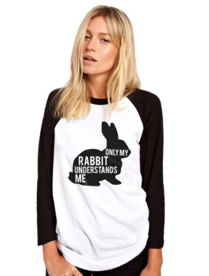 Only My Rabbit Understand Me Damen Baseball Top
