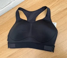 Gymshark Sports Bra Racerback High Support Gym Training Black 34D/DD