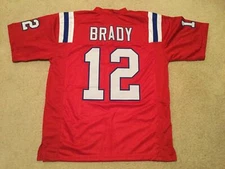 Tom Brady UNSIGNED CUSTOM Sewn Stitched Pats Red or White Jersey M to 3XL