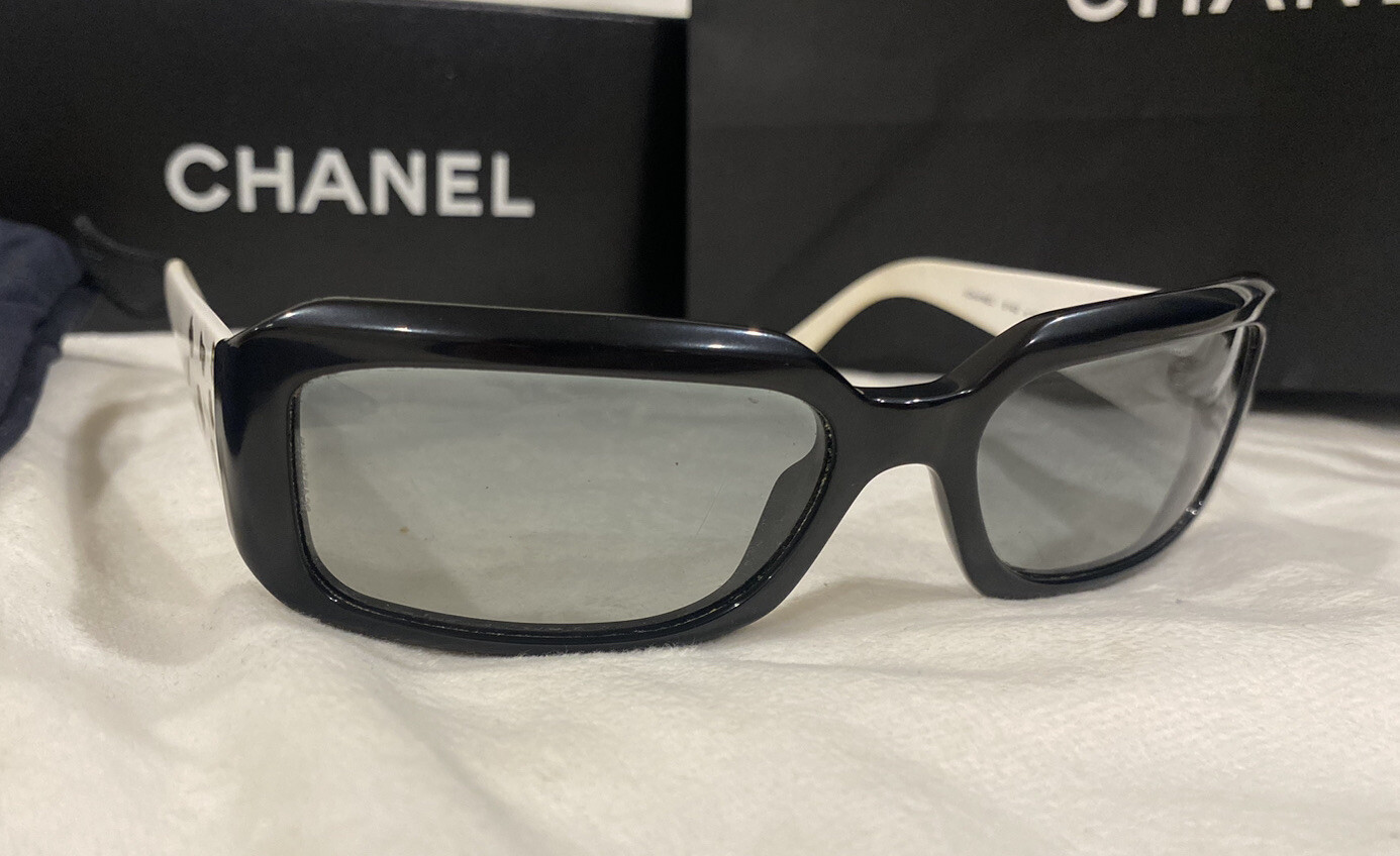 CHANEL Sunglasses AUTHENTIC Square Rectangle Blac… - image 6
