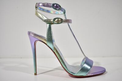 Christian Louboutin Mara 100 Multicolor Purple Sandal Ankle Strap