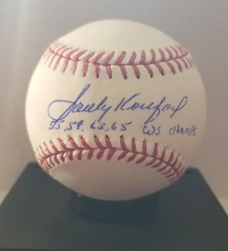 Sandy Koufax Signed MLB Baseball with "55, 59, 63, 65 WS Champs" Inscriptions