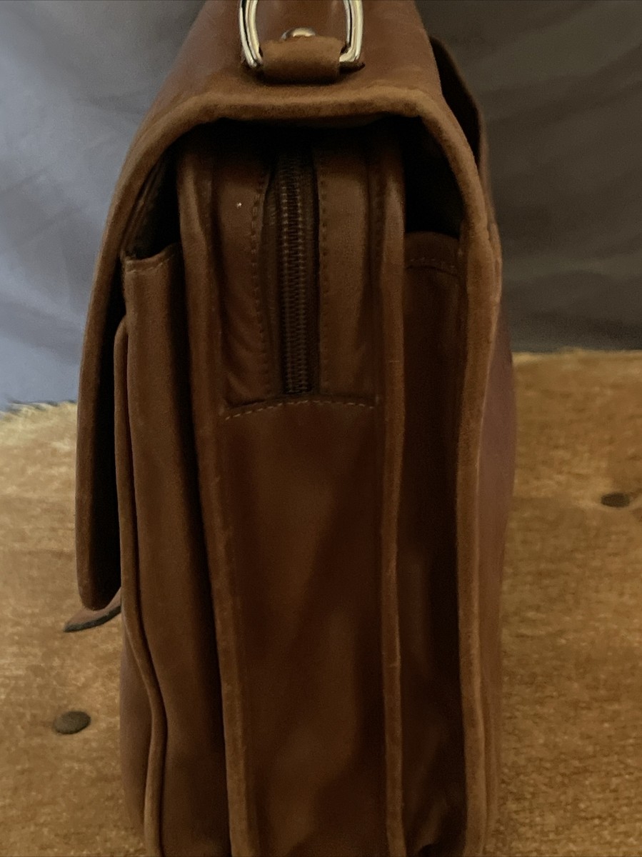 COACH F06455 Executive Leather Briefcase Laptop Bag Cognac Brown