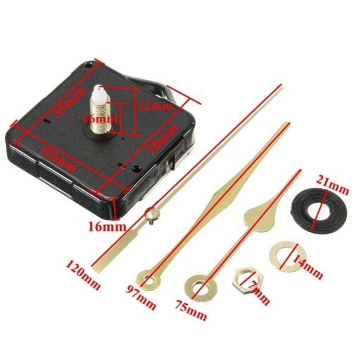 10 Stck. Zum Selbermachen Silent Movement Spindel Hände Wand Quarz Uhrwerk Mechanismus Rep - Bild 5 von 9