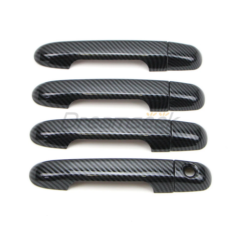 4x Cubierta de manija de puerta lateral para Hyundai Elantra 2006-2010 moldura estilo fibra de carbono Foto 4 de 4