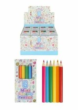 6 Mini Colouring Pencils Crayons Party Loot Bag Filler Wedding Favours Pinata