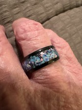 Romantic Starry Sky Stainless Steel Ring In A size 7