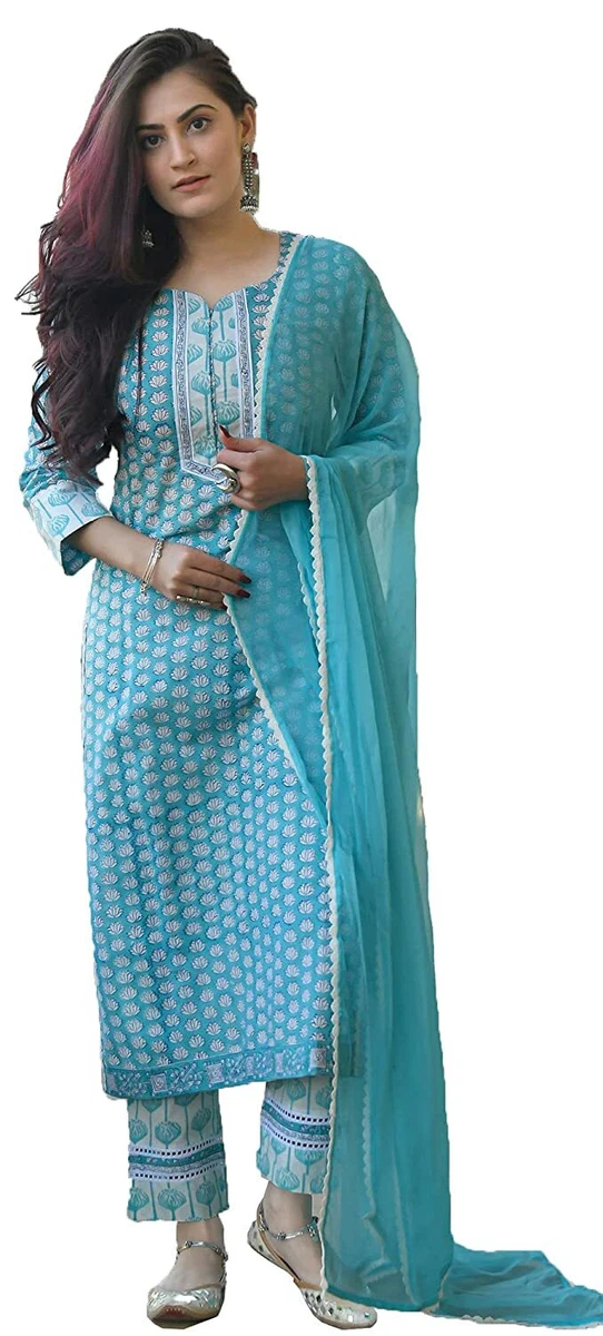 Straight Printed Sky Blue Rayon Kurti, Size: Large at Rs 525/piece in  Khagaria