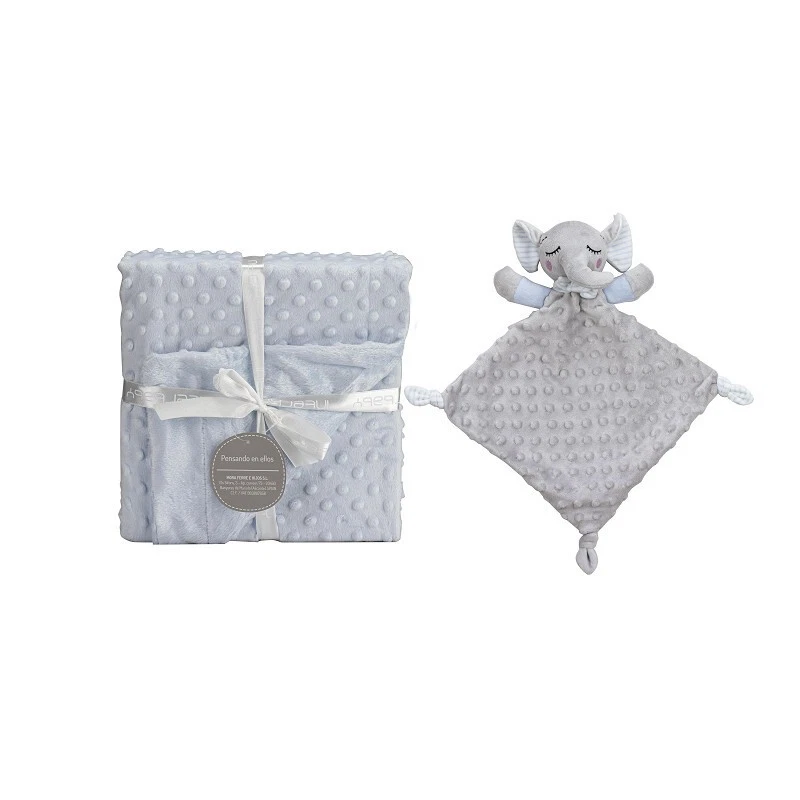 Set regalo Bebé Manta Burbuja y Dou Dou Elefantito Azul Celeste/Gris PD004 - Image 2 of 2