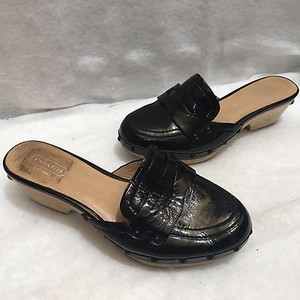 coach black mules