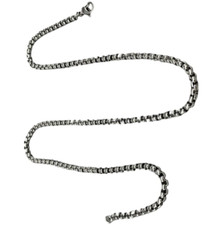 Collana uomo donna laccio girocollo semplice colore argento acciaio inossidabile