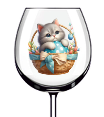 12x Ostern Katze Blume Ei Weinglas Flasche Becher Vinyl Aufkleber Abziehbilder a10039