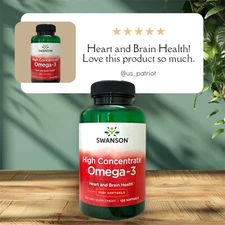Omega-3 No fishy odor 120 MINI softgels Heart Brain Cognitive Joint Skin Health