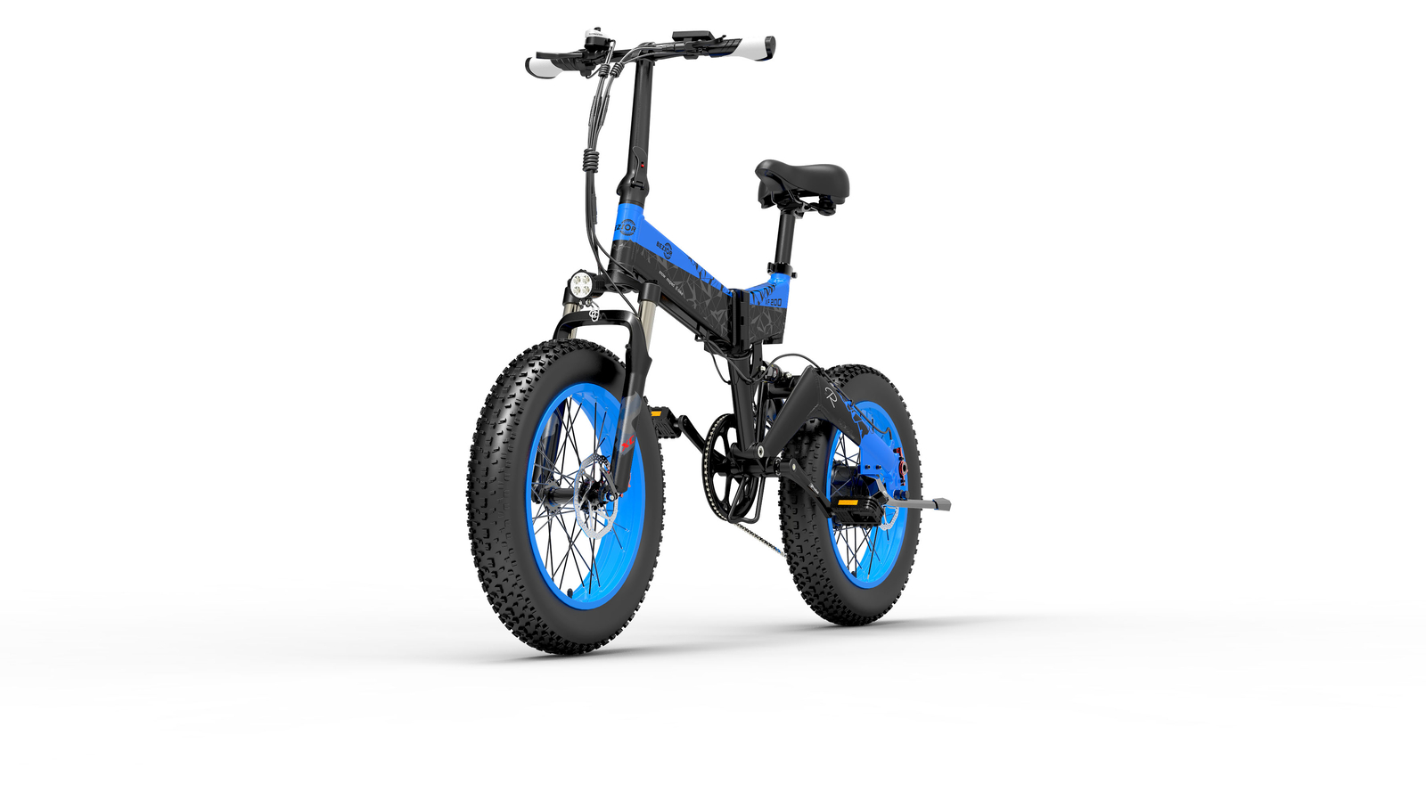 Bezior XF200 Folding E-bike 1000W Motor Max 130KM Range Fat Tire Black 