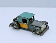 Vintage Japanese Tin Lithograph Metal Black and Blue Coupe Friction Toy